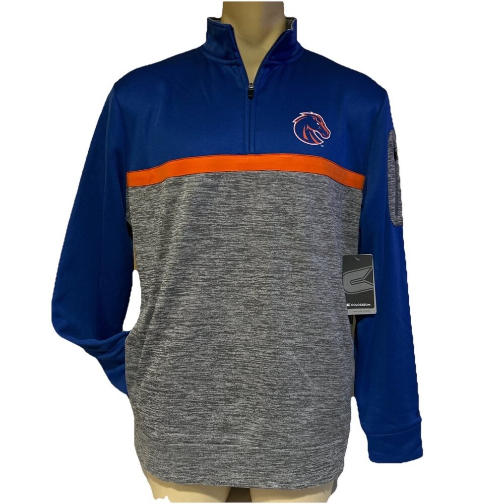 NEW Boise State BSU Broncos Colosseum 1/4 Full Zip Sweatshirt Men's L